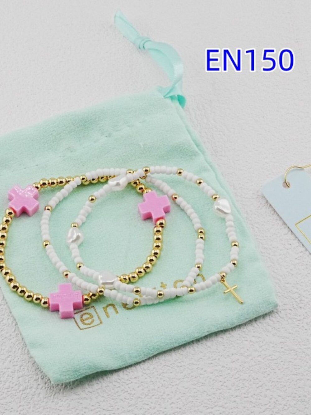 Enewton Pink Cross Bracelet Set
